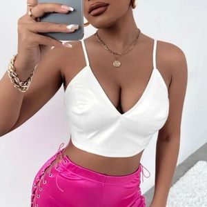 NWOT SHEIN crop top leather size small
